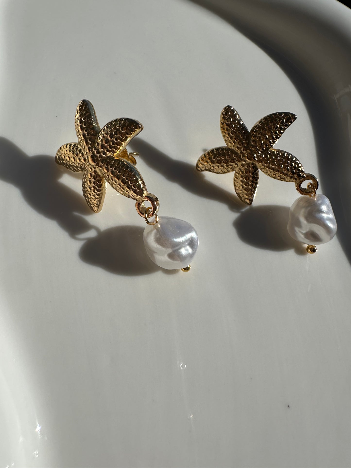 Boucles d'Oreiles Étoile Perlé