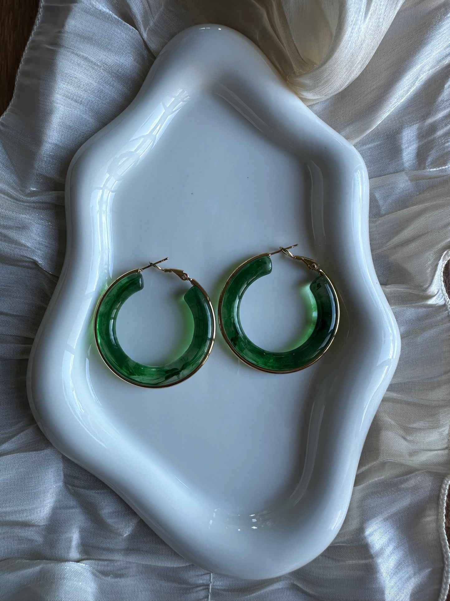 Boucles d'Oreilles Vert Émeraude