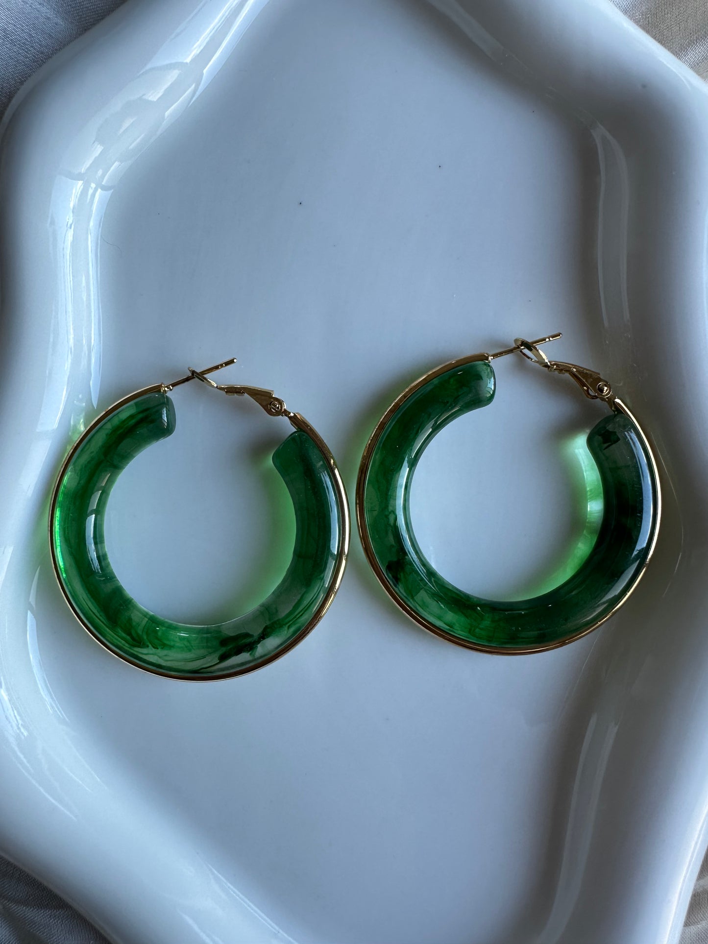 Boucles d'Oreilles Vert Émeraude