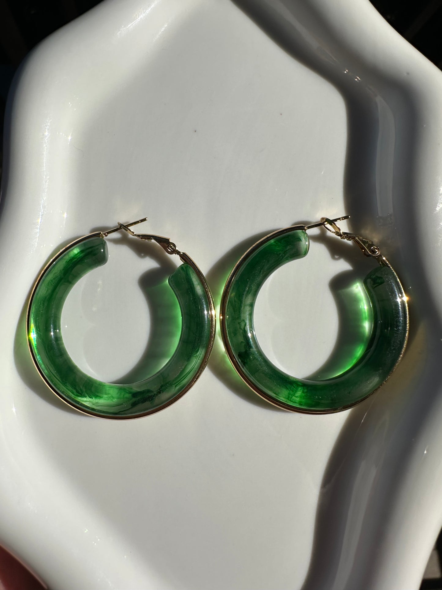 Boucles d'Oreilles Vert Émeraude
