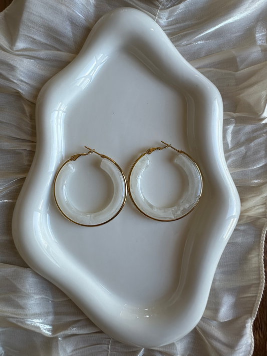 Boucles d'Oreilles Nébuleuse Blanche