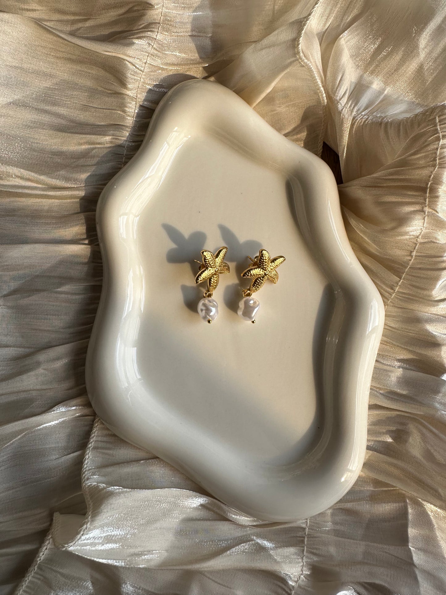 Boucles d'Oreiles Étoile Perlé