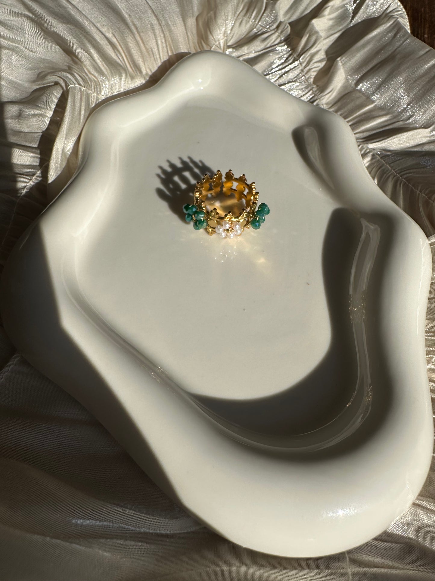 Bague Couronne d'Émeraudes